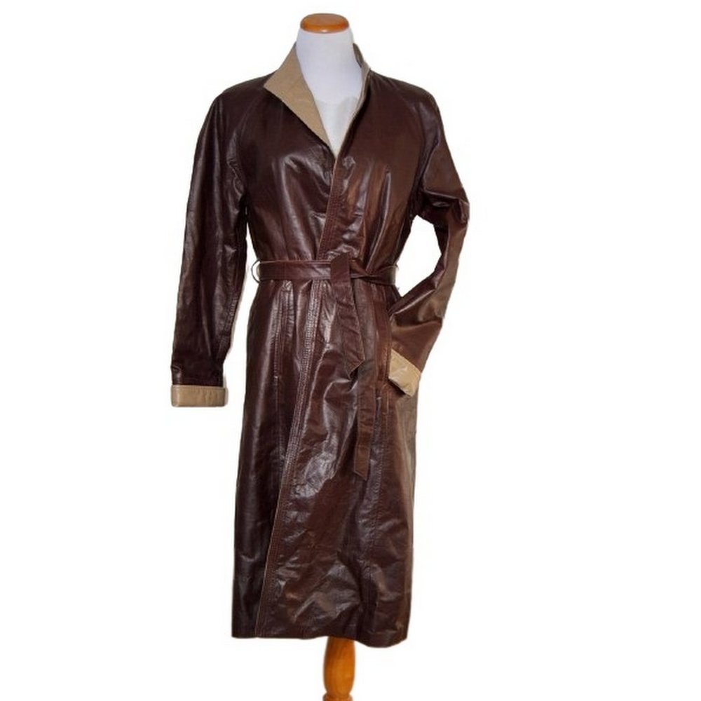 Genuine Leather Trench Coat